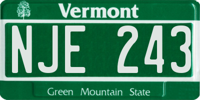VT license plate NJE243