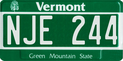 VT license plate NJE244