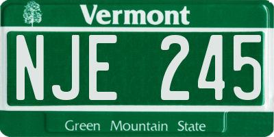 VT license plate NJE245