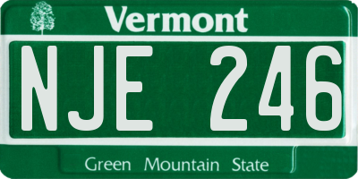 VT license plate NJE246