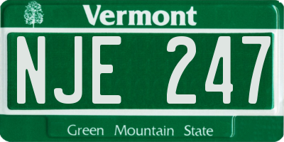 VT license plate NJE247