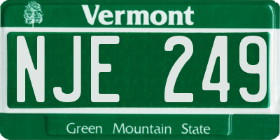 VT license plate NJE249