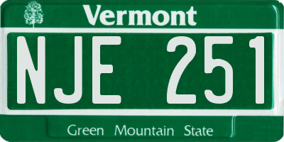 VT license plate NJE251
