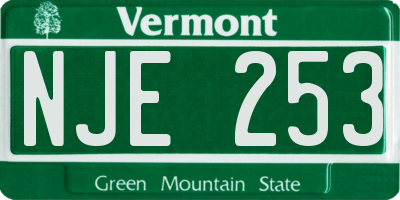 VT license plate NJE253
