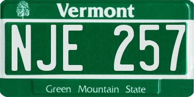 VT license plate NJE257