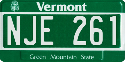 VT license plate NJE261