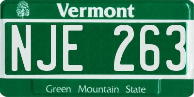 VT license plate NJE263
