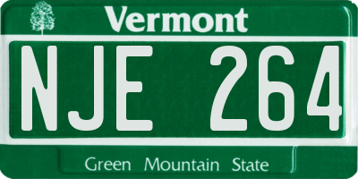 VT license plate NJE264
