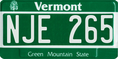 VT license plate NJE265