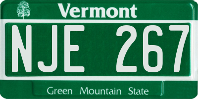 VT license plate NJE267