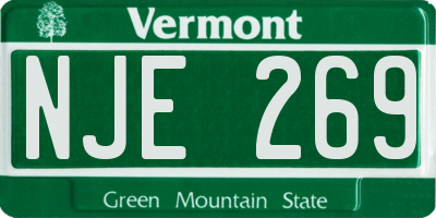 VT license plate NJE269