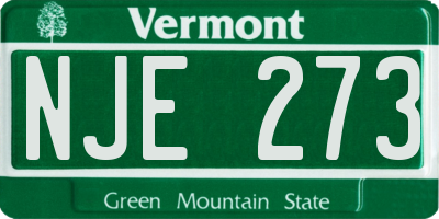 VT license plate NJE273