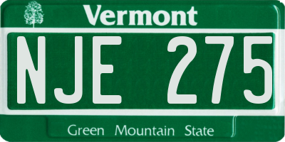VT license plate NJE275