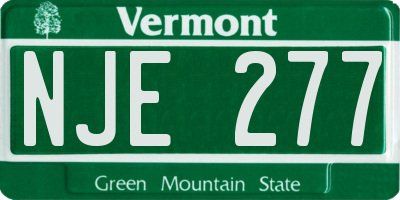 VT license plate NJE277