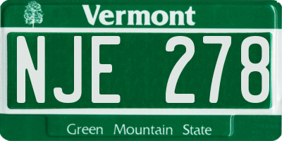 VT license plate NJE278