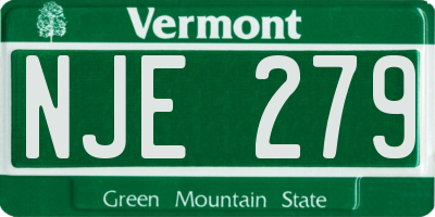 VT license plate NJE279