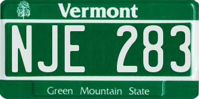 VT license plate NJE283