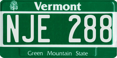 VT license plate NJE288