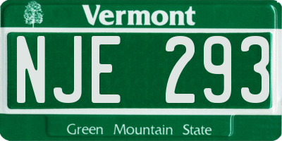 VT license plate NJE293