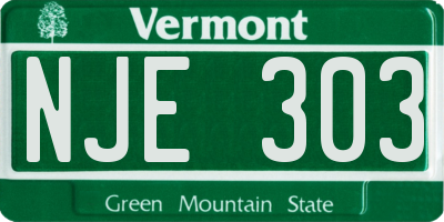 VT license plate NJE303
