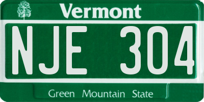VT license plate NJE304