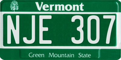 VT license plate NJE307