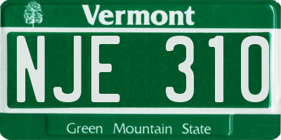 VT license plate NJE310