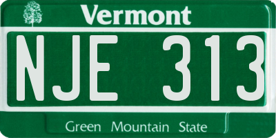 VT license plate NJE313