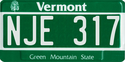 VT license plate NJE317