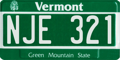 VT license plate NJE321