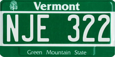 VT license plate NJE322