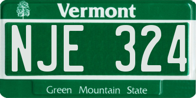 VT license plate NJE324