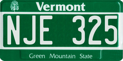 VT license plate NJE325