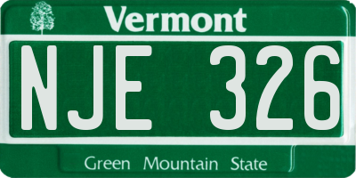 VT license plate NJE326