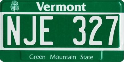 VT license plate NJE327