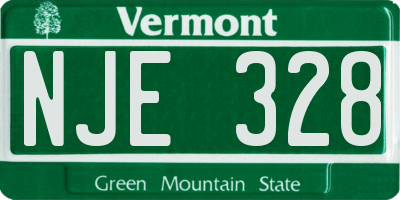 VT license plate NJE328
