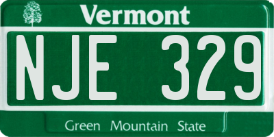 VT license plate NJE329