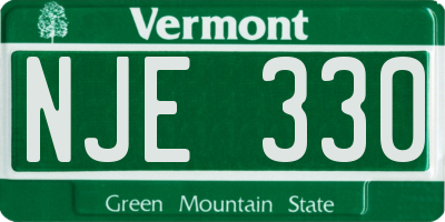 VT license plate NJE330