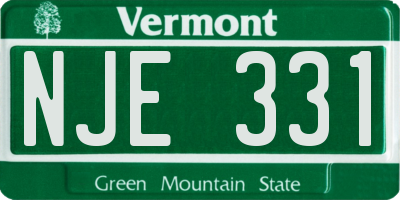 VT license plate NJE331