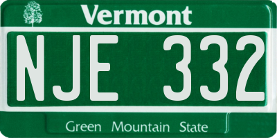 VT license plate NJE332