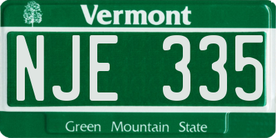 VT license plate NJE335