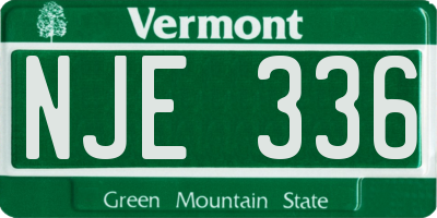 VT license plate NJE336