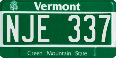 VT license plate NJE337