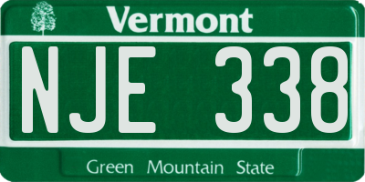 VT license plate NJE338