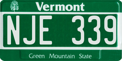 VT license plate NJE339