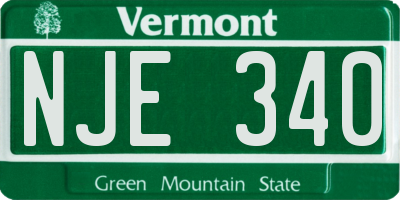 VT license plate NJE340