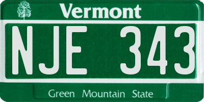 VT license plate NJE343