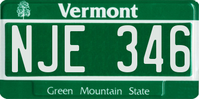 VT license plate NJE346