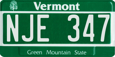 VT license plate NJE347