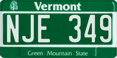 VT license plate NJE349